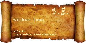 Valdner Emma névjegykártya